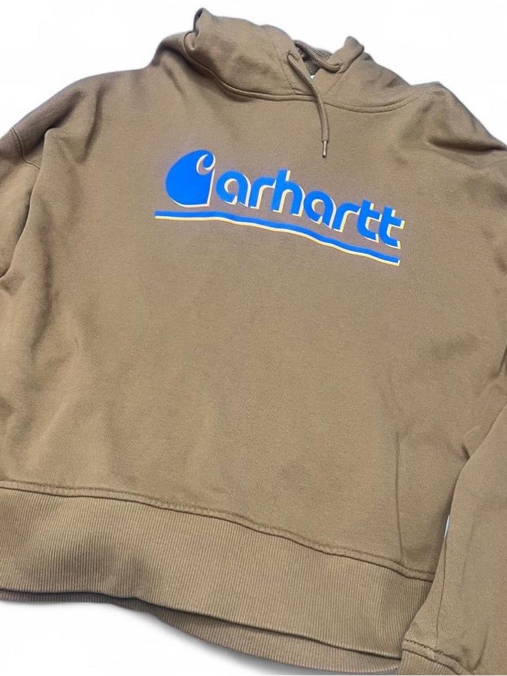 Carhartt Brown Crewneck Hoodie with Blue Logo